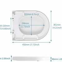 Capac toaleta cu inchidere silentioasa, alb, Vivo WTS-070